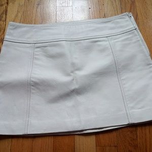 DONATED Hallhuber White Leather Mini Skirt